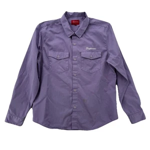 Supreme Arbeitshemd Herren Medium Lila Langarm Waste Bestickt Streetwear - Bild 1 von 13