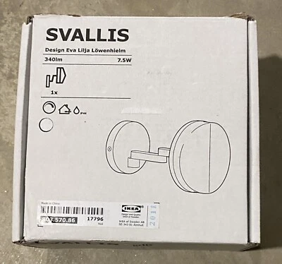 Lámpara de Pared LED IKEA SVALLIS con Brazo Oscilante Blanca 6" 803.570.86. Nuevo. Envío rápido Foto 1 de 4