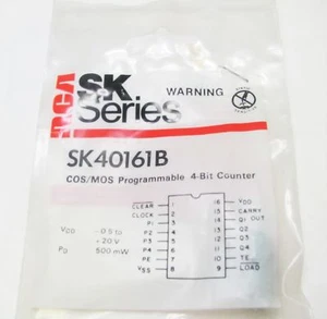 RCA SK40161B - Synchronous Programmable 4-Bit Counters CMOS IC, NOS NTE40161B - Picture 1 of 1