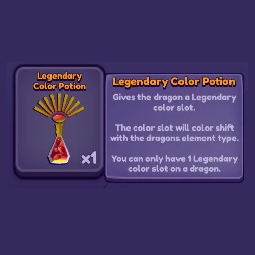 Legendary Color Potion | Dragon Adventures | DA | Roblox