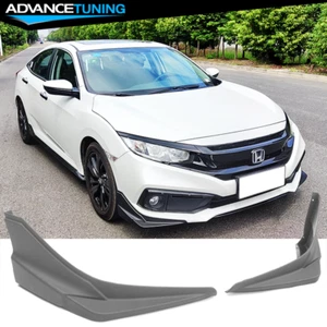 Fits 19-21 Honda Civic Modulo Style Front Lip Splitters Side Apron Matte Black - Picture 1 of 11
