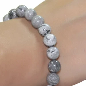 100 % Natürliche Karte Achat Armband 8 mm Runde Perlen Großhandel Posten Edel... - Bild 1 von 27