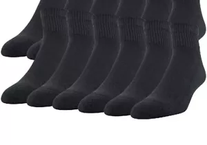 3 PACK Gildan Men's Stretch Cotton Blend Ankle Socks Sz 6-12 half Cushion Black - Picture 1 of 12