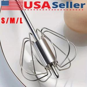 Semi-Automatic Egg Whisk Hand Push Egg Beater Stainless Steel Blender Mixer Whis - Picture 1 of 9