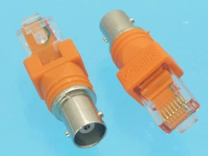 1pce BNC Female to RJ45 Male Coax Barrel RJ45 to RF Connector Adapter - Picture 1 of 4