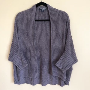 Barefoot Dreams CozyChic Lite Ribbed Cable Shrug Open Cardigan Gray Size L/XL - Picture 1 of 6