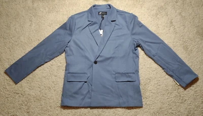 JF Ferrar X Jason Bolden Mens Medium Double Breasted Suit Jacket Blazer Blue - Image 1 of 4