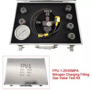 7 in 1 Hydraulic Accumulator Nitrogen Charging Fill Gas Valve Pressure Test Kit - Picture 1 of 12