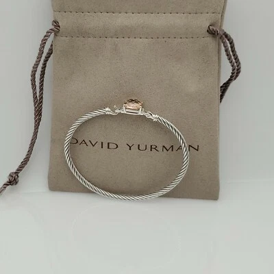 Pulsera David Yurman Petite Wheaton con Morganita y Diamantes Talla Mediana Foto 1 de 4
