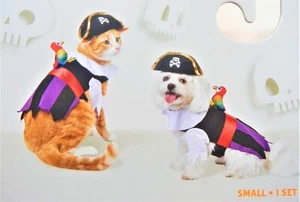 Hyde and Eek Boutique Set Pirata Animale Pirata Pappagallo & Cappello Cane Gatto Abito Piccolo - Foto 1 di 3