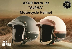 Casco de motocicleta AXOR Retro Jet “ALPHA” cara abierta certificado DOT - Imagen 1 de 18