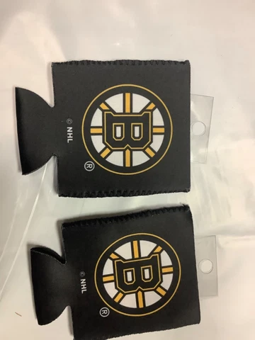 2*Boston Bruins NHL Can Cooler Holder Bottle Neoprene Drink Sleeve Hockey Team Cover