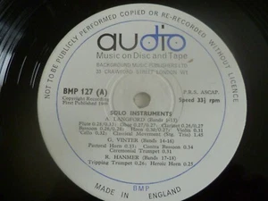 AUDIO BMP 127 BACKGROUND MUSIC RARE 10" UK LIBRARY VINYL LP RECORD SOUND EFFECTS - Picture 1 of 3