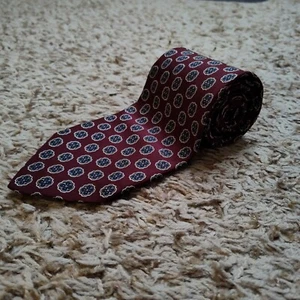 Robert Talbott Krawatte Seide geometrisches Muster weinrot Made in USA - Bild 1 von 8