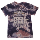 Johnny Cash Man In Black Brown Tie Dye Crew Neck Graphic Band Tee Woman's Small