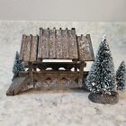 Lemax Wooden Bridge with Trees  Village Collection Accessory 2001 