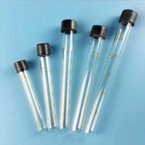 5ml - 100ml Round-bottomed Glass Tubes High Temperature Glassware with Screw Cap - Foto 1 di 16
