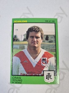 1982 Scanlens rugby league NSWRFL NRL card #169 Craig Young St. George Dragons