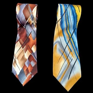 J Garcia Silk Tie Lot Smile Collector’s Edition & Desert Storm 100% Silk Artist - Picture 1 of 11