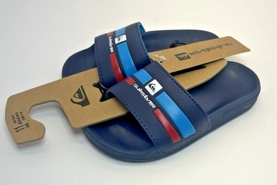 Slides azuis Quicksilver Kids tamanho 11 Hydrosquish Technology com logotipo - Imagem 1 de 4