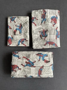 Pottery Barn Kids Spiderman Marvel Single Bed Bed Sheet Set Very GUC - Picture 1 of 4