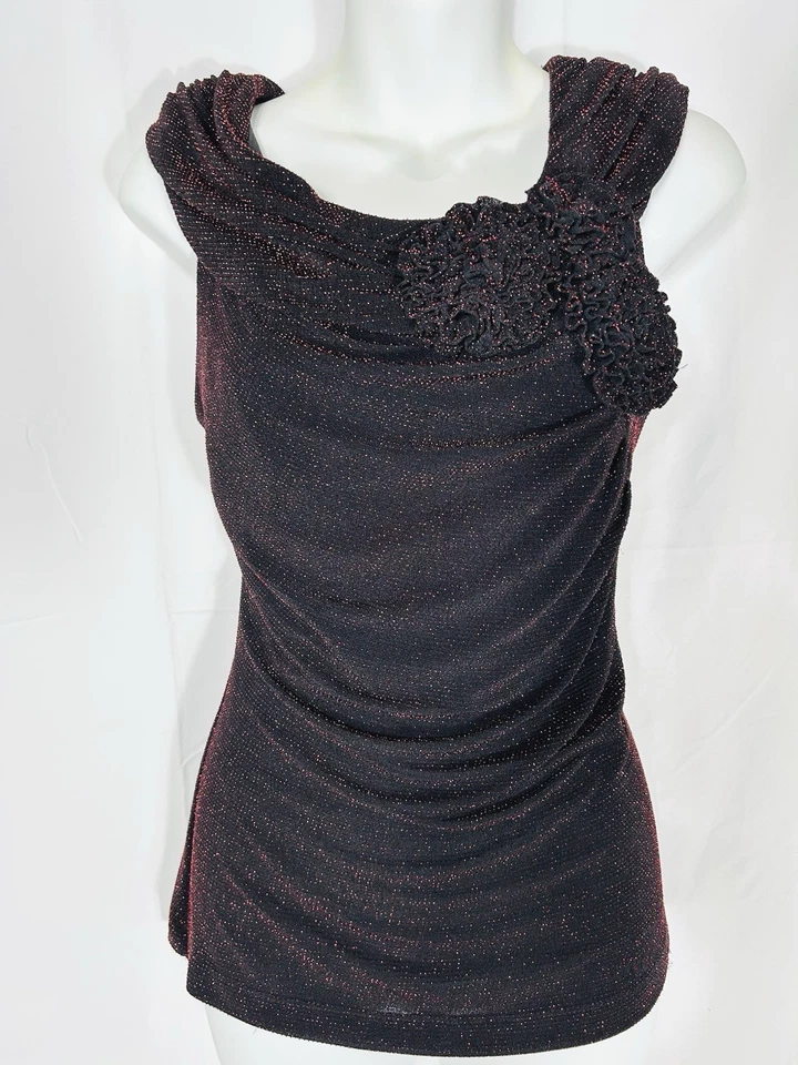 Top De Colección Y2K Rojo Negro Brillante Malla Años 90 Bruja Romántico Gótico Vampiro Talla L Foto 1 de 4