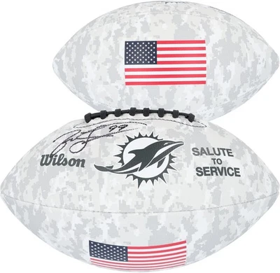 Fútbol americano Wilson autografiado por Jason Taylor Miami Dolphins 2024 Salute To Service Foto 1 de 4