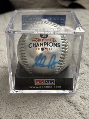 Nolan Ryan Signed Baseball Silver World Series Champions 2017 PSA  COA w/ case - Image 1 of 4