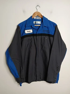 Vintage Subaru Workwear Shirt Mens L-RG Large Blue Grey Work Wear Casual 90s - image 1 of 4