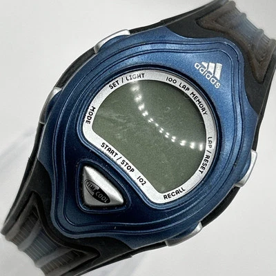 Adidas Clima Cool Reloj Digital Hombre 10-0225 Banda Goma Azul NECESITA BATERÍA 7" Foto 1 de 4