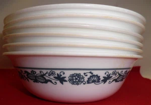 6 Piece Set Corelle Blue Onion/Old Town 6.25" desert bowls - Picture 1 of 13