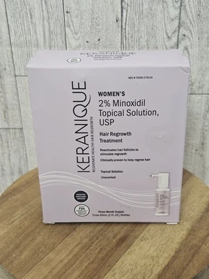Keranique Tratamiento de Regeneración del Cabello 2% Minoxidil Paquete de 3 Nuevo en Caja Abierta Exp 07/27 Foto 1 de 3