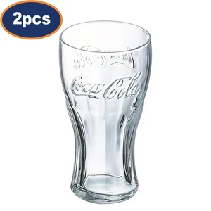 Coca Cola Contour Highball Drinking Glass 390ml Clear Round Dishwasher Safe 2Pcs - Picture 1 of 5
