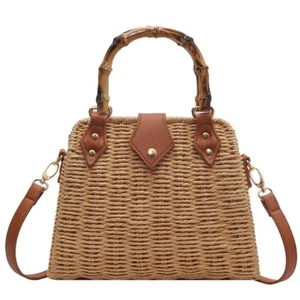 Cross Body Handbags for Women Straw Woven Beach Bag 2025 Summer Handmade Purs... - Picture 1 of 6