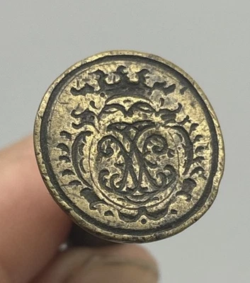 Petschaft,  Florale Initialen, 19. Jahrhundert - Bild 1 von 4