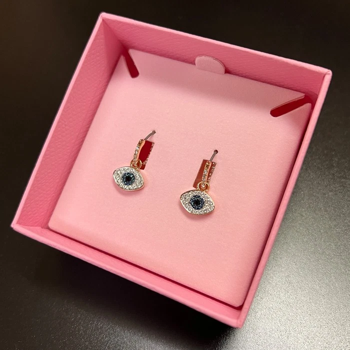 Swarovski Crystal Duo Evil Eye Mix Colour Hoop Earrings 5425857