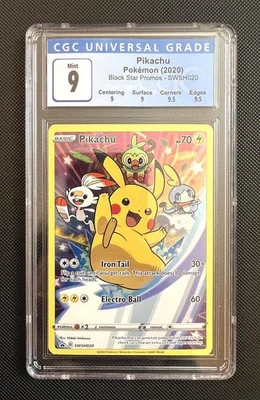 2020 Pokémon Pikachu SWSH020 Black Star Promo Blue CGC 9 with SUBGRADES 9/9.5 - Image 1 of 2