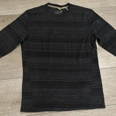 Smartwool Clásico Térmico Lana Merino Para Hombre Grande Capa Base Crew Patrón Negro Foto 1 de 4