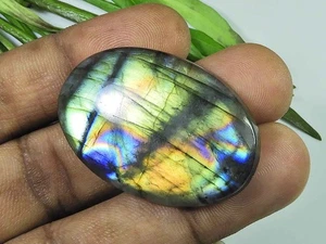27X40MM Natural Labradorite Multi Purple Oval Cabochon Loose Gemstone 62Cts. R24 - Bild 1 von 9
