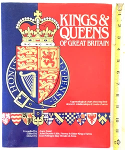 Kings and Queens of Great Britain Genealgical Chart 35" x 48" History Rev 1989 - Imagen 1 de 9