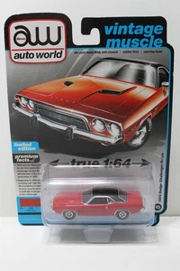 1974 Dodge Challenger Rallye, 2022 AUTO WORLD 1:64 *PREMIUM 4B* Red NIP - Picture 1 of 4