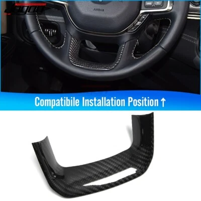 Tapicería de volante de fibra de carbono para Dodge RAM 1500 2500 3500 5500 TRX 2018-2023 Foto 1 de 4