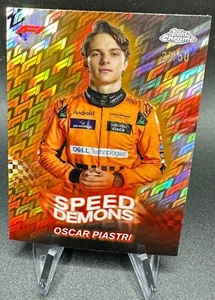 Topps Chrome Formula 1 2024 Oscar Piastri Speed Demons Logo Fractor SD-8 Gold /50 - Picture 1 of 1