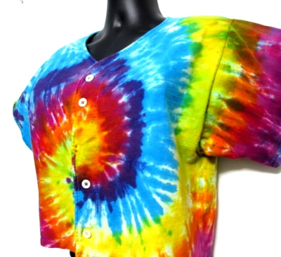 VTG Augusta Sportswear Shirt Women Medium Colorful Tie-Dye Boho Hippie USA - Image 1 of 4
