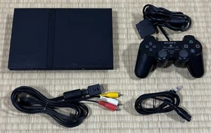 Sony PS2 PLAYSTATION 2 Slim Console Set Black SCPH-70000 Fully Working - Japan - Picture 1 of 17