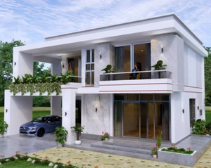 House Design Plan 12x11 Meter 40x36 Feet 4 Bedrooms PDF Plan (A4 Hard Copy) - Picture 1 of 9