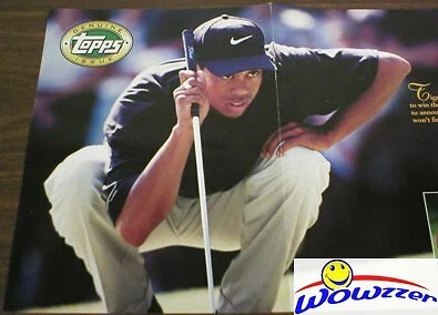 1997 Topps Tiger Woods REAL ROOKIE HUGE 26 x 11 Point of Sale Poster Very Rare! Cover