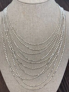 Atemberaubende Milor 925 Italien 10 Schichten Kette Halskette 18" - Bild 1 von 6
