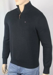 Tommy Hilfiger Black 1/2 Half Zip Mock Turtleneck Sweater NWT $80 - Picture 1 of 1