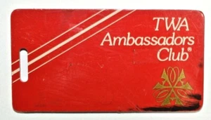 TWA Trans World Airlines 1980s Ambassadors Club Luggage Tag Aviation - Picture 1 of 2